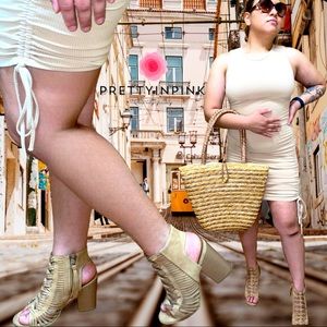 TAN STYLISH CASUAL HEELS